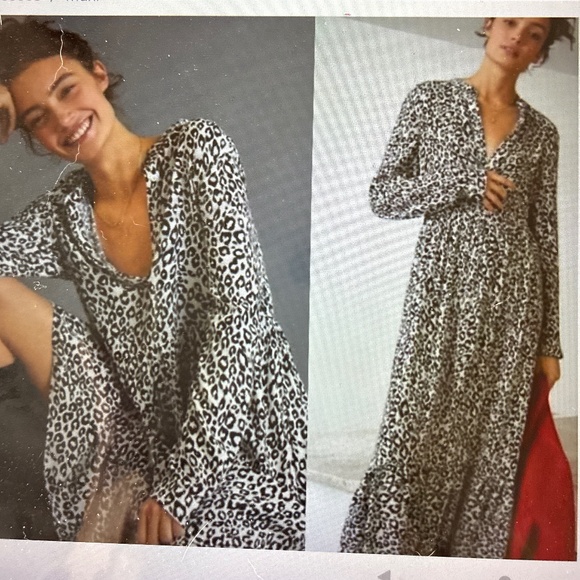 Mare Mare x Anthropologie Lynda Leopard Print Maxi Dress Bohemian - Picture 1 of 5